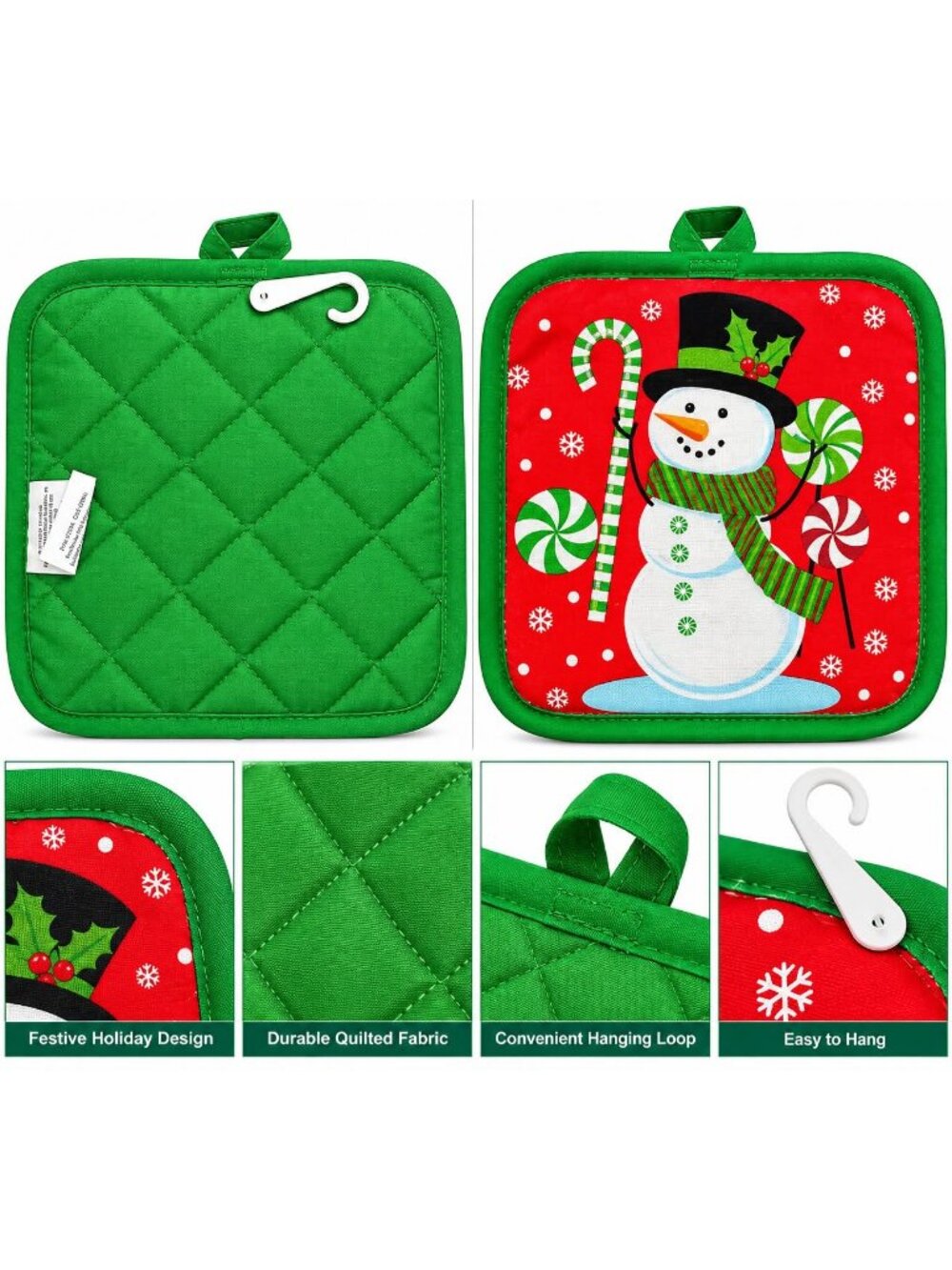 Christmas Snowman Candy Pot Holder Set 2 sets